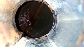 Exhaust line, middle section with catalytic converter and heater, Lexus RX450h 10-15, without a barrel, dented, rusty