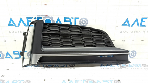 Right front bumper grille for Audi A5 F5 18-19 without radar, black with chrome molding, S-Line, sand