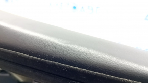 Subaru Forester 19-24 SK front left door panel, black with gray insert, cloth + leather, gray leather armrest, with handle and seal, scratches, dented, needs cleaning