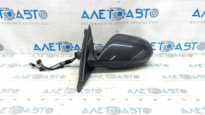 Left side mirror assembly for Audi A6 C7 12-18, 14+5+2 pins, for auto storage, with camera, BSM, turn signal, auto-dimming, graphite, scratches