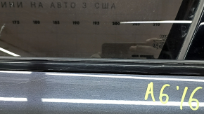 Front left door assembly for Audi A6 C7 12-18 triplex, keyless, graphite LX7U, dent, scratches on molding