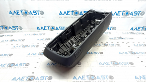 Upper center console trim for Nissan Ariya 23-25, black leather, with button