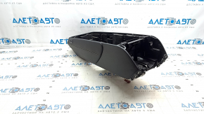 Upper center console trim for Nissan Ariya 23-25, black leather, with button