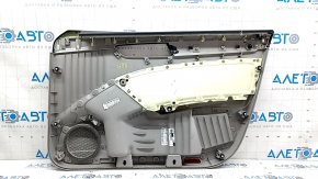 Front left door panel, VW Passat b8 16-19 USA, gray, gray leather armrest, dark wood molding, dry-cleanable, crack in fastener