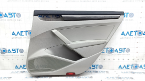 Door trim, rear right card, VW Passat b8 16-19 USA, gray, armrest, gray leather, molding under dark wood, dry-cleanable, scratches