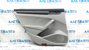 Door trim, rear left, VW Passat b8 16-19 USA, gray, armrest, gray leather, molding, dark wood, dry-cleanable
