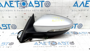 Left side mirror assembly for VW Passat B8 16-19 USA, 10+2 pins, turn signal, BSM, silver