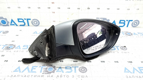 Right side mirror assembly for VW Passat B8 16-19 USA, 10+2 pins, turn signal, BSM, silver