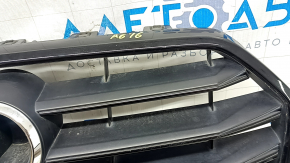 Complete radiator grille for Audi A6 C7 16-18, matte finish + gloss black, with "quattro" emblem, for parking sensors, non-factory holes, sand
