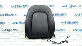 Audi A6 C7 12-18 passenger seat back upholstery, black leather, heated, ventilated