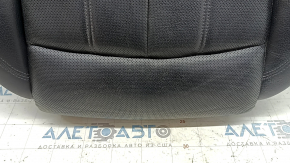 Driver's seat cushion upholstery for Audi A6 C7 12-18, black leather, heated, ventilated, dented, cracked, worn, needs cleaning