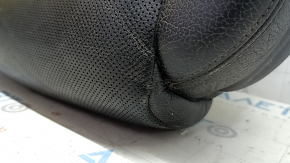 Driver's seat cushion upholstery for Audi A6 C7 12-18, black leather, heated, ventilated, dented, cracked, worn, needs cleaning