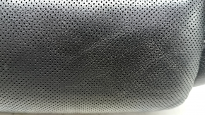 Driver's seat cushion upholstery for Audi A6 C7 12-18, black leather, heated, ventilated, dented, cracked, worn, needs cleaning