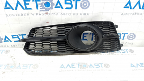 Left front bumper grille for Audi A6 C7 16-18, rest, radar-compatible, mesh, gloss black, type 1, S-line, sand