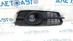Right front bumper grille for Audi A6 C7 16-18, rest, radar-compatible, mesh, gloss black, type 1, S-line, sand