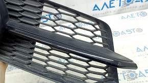 Right front bumper grille for Audi A6 C7 16-18, rest, radar-compatible, mesh, gloss black, type 1, S-line, sand