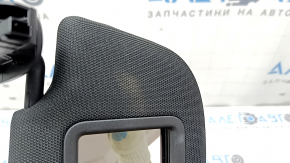Right visor for Audi A6 C7 17-18, black, without hook, dented, needs cleaning