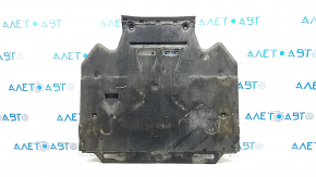 The engine guard of the Audi A6 C7 12-18 is worn and torn.