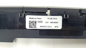 Audi A6 C7 12-18 black dashboard button block, includes anti-roll bar, parking sensors, sunshade, and Stop and Go.