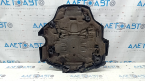 Audi A6 C7 16-18 3.0T engine cover with torn sound insulation and scratches