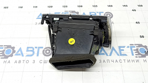 Audi A6 C7 16-18 black passenger air duct front panel deflector with chrome trim, broken flap mount