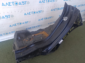 Left rear fender dent on an Audi A3 8V 15-20 4D, black, dents, and bumps