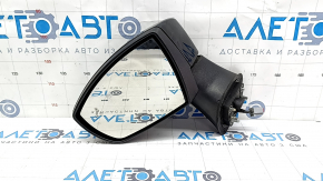 Left side mirror assembly for Ford Ecosport 18-22, 7 pins, black, turn signal, BSM, broken base