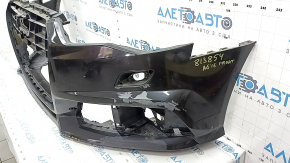 Bare front bumper for Audi A6 C7 16-18, S-line restyling, with parking sensors, no cap, graphite, scratches, pressed, broken mount