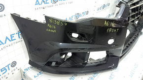 Bare front bumper for Audi A6 C7 16-18, S-line restyling, with parking sensors, no cap, graphite, scratches, pressed, broken mount