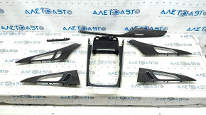 Set of wood trim panels for the Audi A6 C7 12-18, birch wood, driver's memory, "quattro", scratches, broken mount, dent