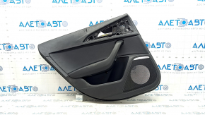 Door trim, rear left, Audi A6 C7 12-18, black leather, under the curtain, insert and armrest, black leather, with a handle, BOSE, with backlight, broken mount, scratches, needs cleaning