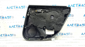 Door trim, rear left, Audi A6 C7 12-18, black leather, under the curtain, insert and armrest, black leather, with a handle, BOSE, with backlight, broken mount, scratches, needs cleaning
