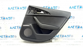 Door trim panel, rear right, Audi A6 C7 12-18, black leather, under the curtain, insert and armrest, black leather, with a handle, BOSE, with backlight, broken fastener, scratches, dents, needs cleani