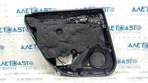 Door trim panel, rear right, Audi A6 C7 12-18, black leather, under the curtain, insert and armrest, black leather, with a handle, BOSE, with backlight, broken fastener, scratches, dents, needs cleani