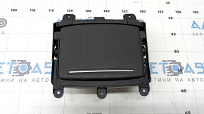 Audi A6 C7 12-18 center console cup holder, black leather with chrome, broken mount