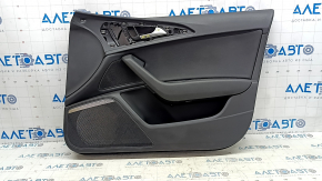 Front right door panel for Audi A6 C7 12-18, black leather, insert and armrest, black leather, with handle, BOSE, with backlight, scratches, dent, broken, needs cleaning