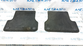 Set of 2 rear floor mats for Audi A6 C7 12-18, black cloth, for cleaning