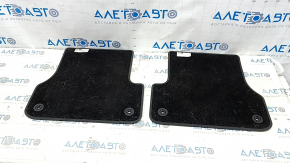 Set of 2 rear floor mats for Audi A6 C7 12-18, black cloth, for cleaning