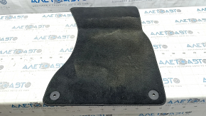 Front right floor mat for Audi A6 C7 12-18, black cloth, worn, needs cleaning