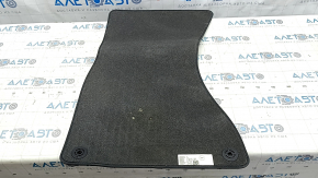 Front right floor mat for Audi A6 C7 12-18, black cloth, worn, needs cleaning
