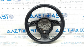 Audi A6 C7 12-18 black leather steering wheel, heated, with paddle shifters, no buttons or paddles, worn, scratches