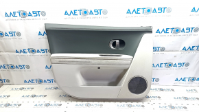 Hyundai Ioniq 5 22-24 front left door trim, green and gray, gray leather armrest, red stitching