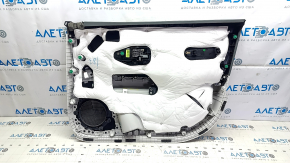 Hyundai Ioniq 5 22-24 front left door trim, green and gray, gray leather armrest, red stitching