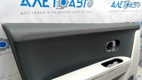 Hyundai Ioniq 5 22-24 front left door trim, green and gray, gray leather armrest, red stitching