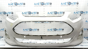Front bumper, bare, Ford C-max MK2 2013-2018, white, for 6 parking sensors, scratches, cracks in the mounts