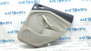 Rear right door panel for Ford C-max MK2 2013-2018, beige with beige plastic insert, beige leather armrest, with a tweeter, with a handle, scratches, scuffs