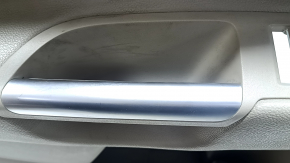 Beige door panel, front left, Ford C-max MK2 2013-2018, with beige plastic insert, beige leather armrest, with handle, with window lifter control trim, scratches