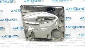 Beige door panel, front right, Ford C-max MK2 2013-2018, with beige plastic insert, beige leather armrest, with handle, with window lifter control trim, scratches, scuffs