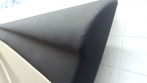 Beige door panel, front right, Ford C-max MK2 2013-2018, with beige plastic insert, beige leather armrest, with handle, with window lifter control trim, scratches, scuffs