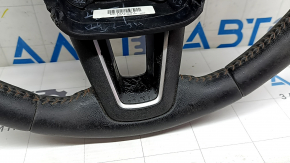 Ford Ecosport 18-20 black leather steering wheel, no buttons, scratches, needs cleaning, swollen lining
